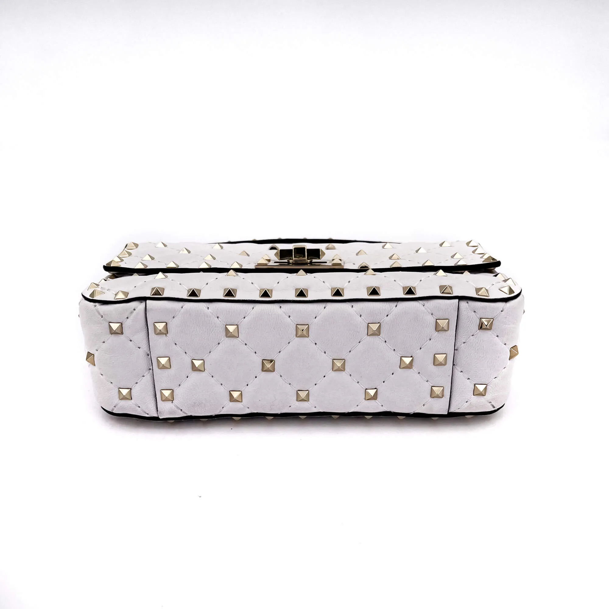 Small Rockstud Spike Nappa Leather 2way White