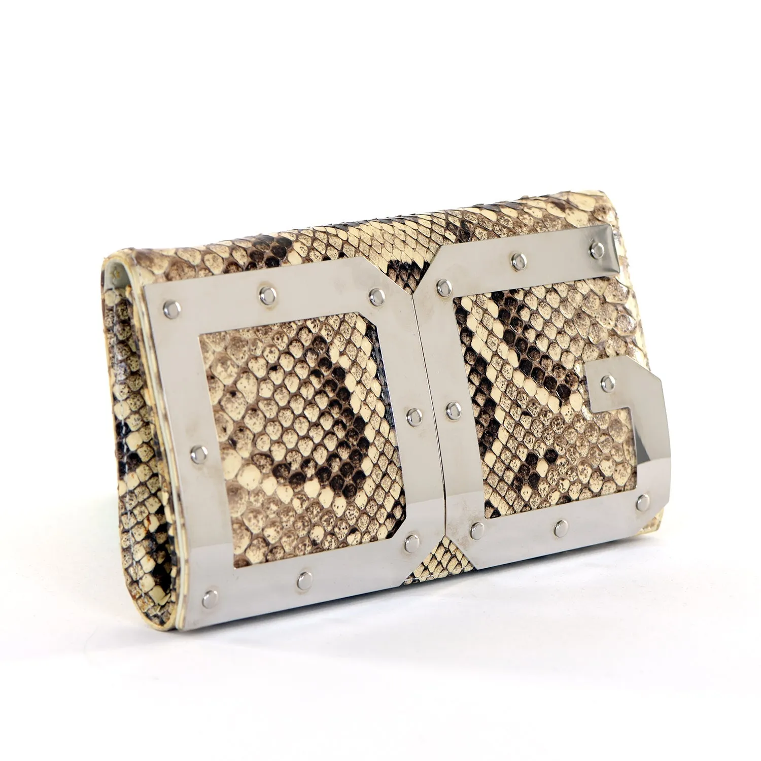 Small Snakeskin DG Logo Clutch