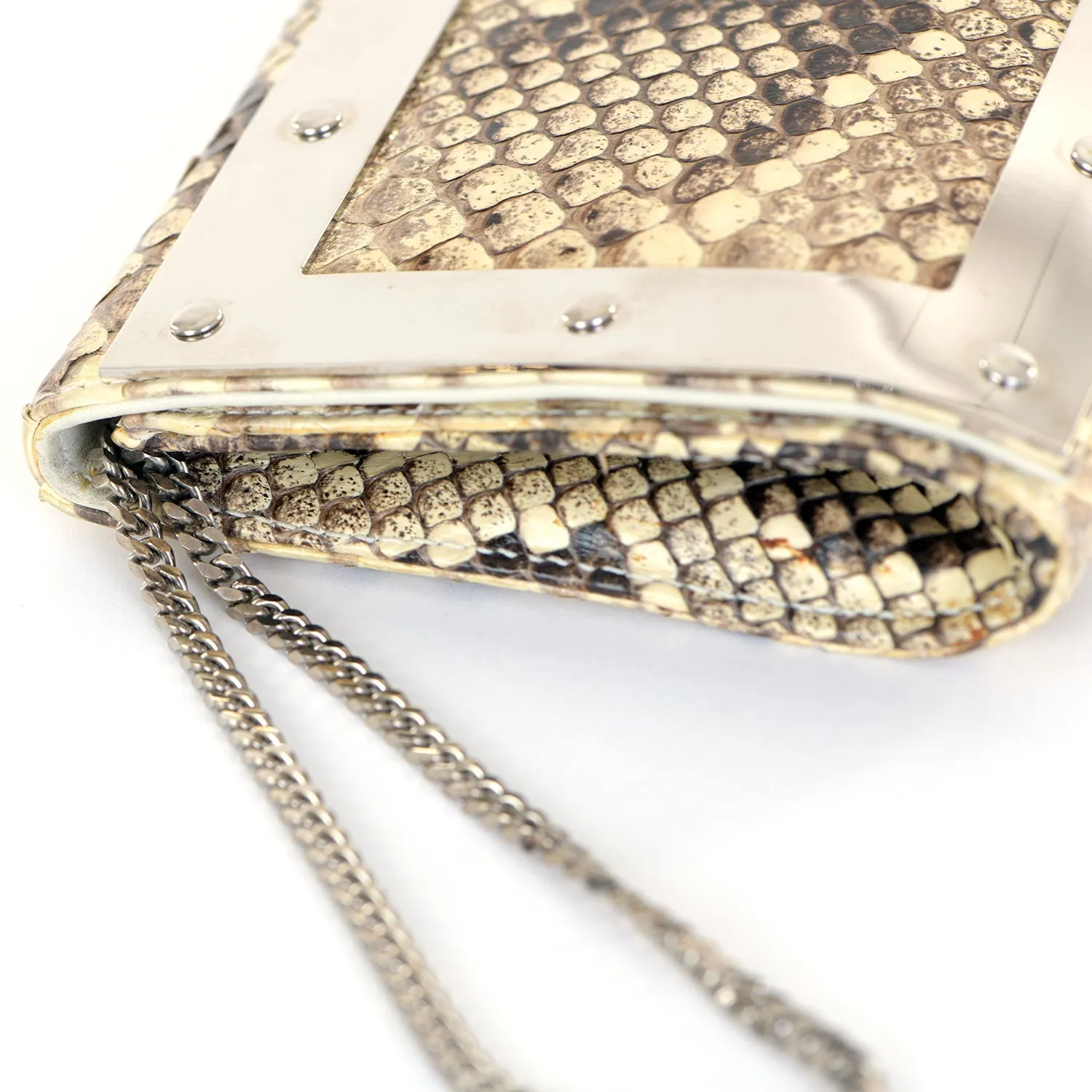 Small Snakeskin DG Logo Clutch