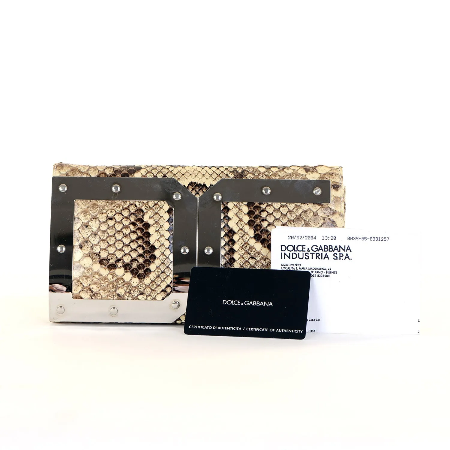 Small Snakeskin DG Logo Clutch