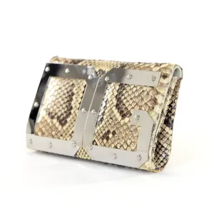 Small Snakeskin DG Logo Clutch