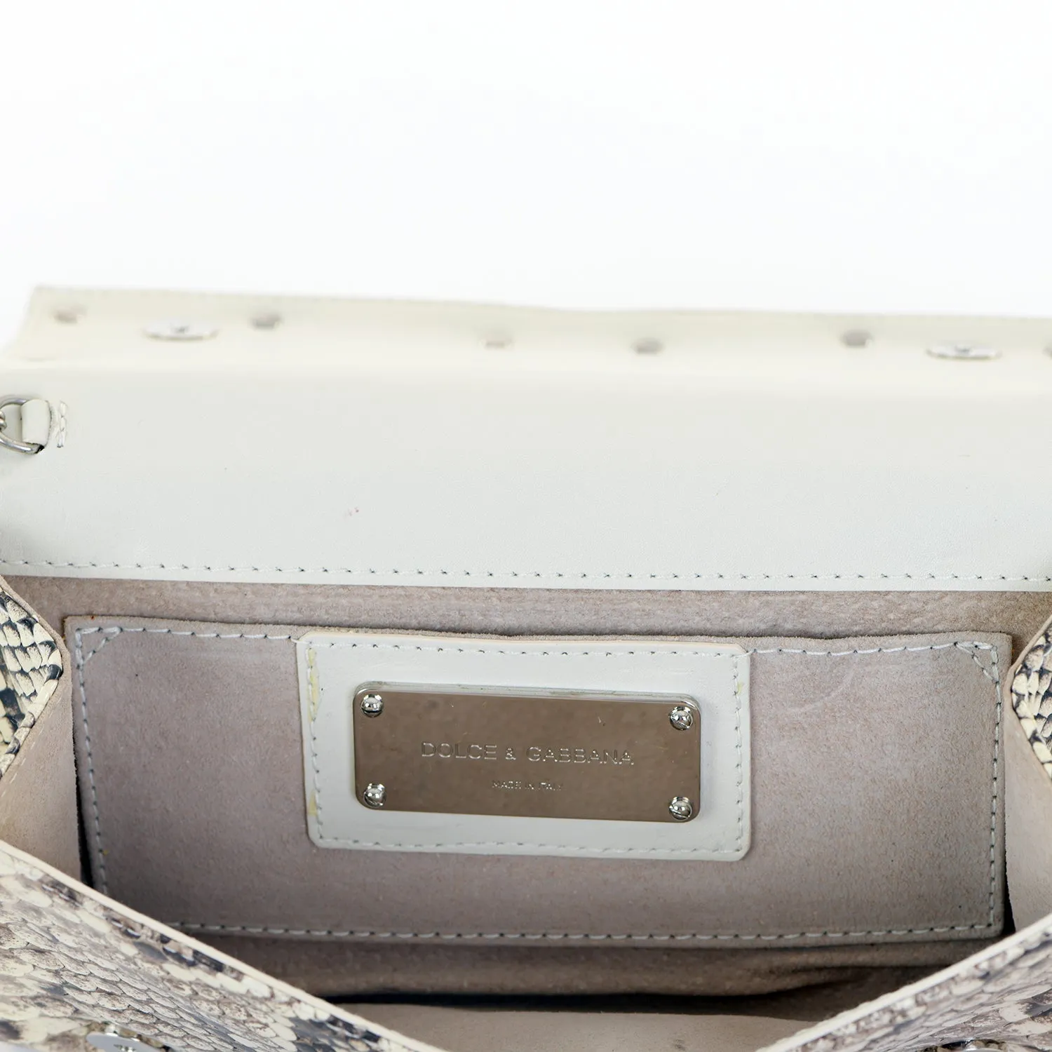 Small Snakeskin DG Logo Clutch