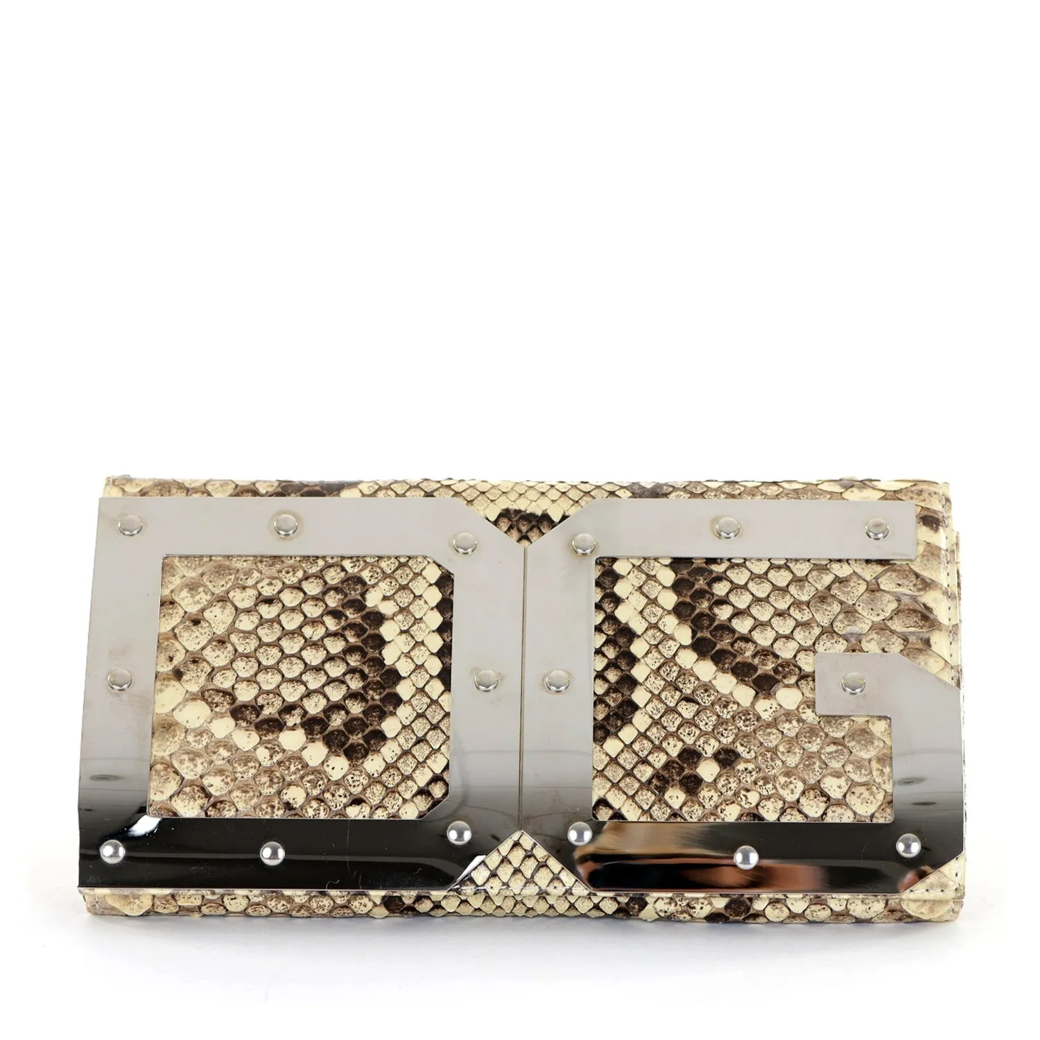 Small Snakeskin DG Logo Clutch