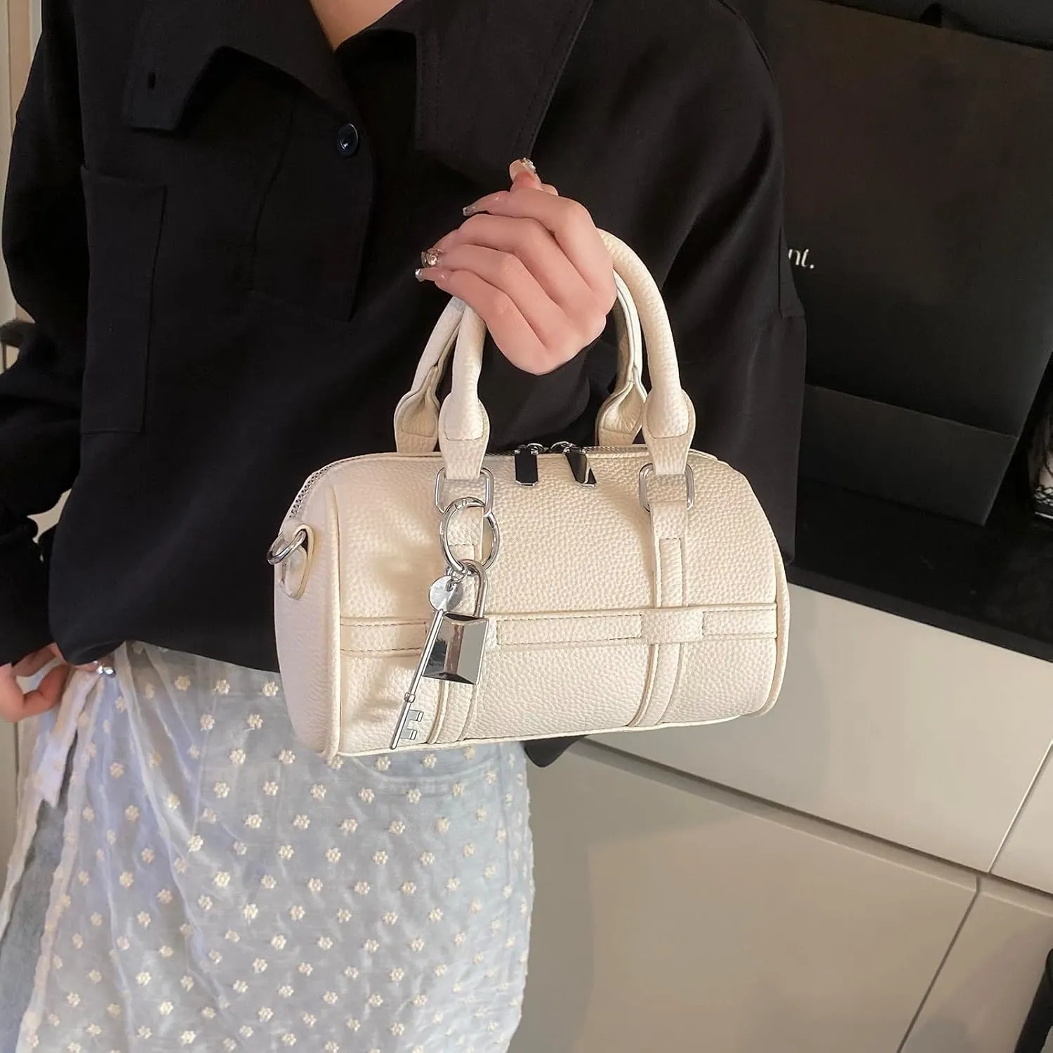 Small Top Handle Handbag Satchel Bags for Women Boston Purse Shoulder Handbag