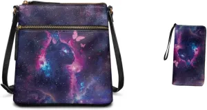 Small Wallet 2Pcs, Leather Shoulder Bags & Wallet with Hand Strap Set of 2 Lightweight for Travel & Shopping