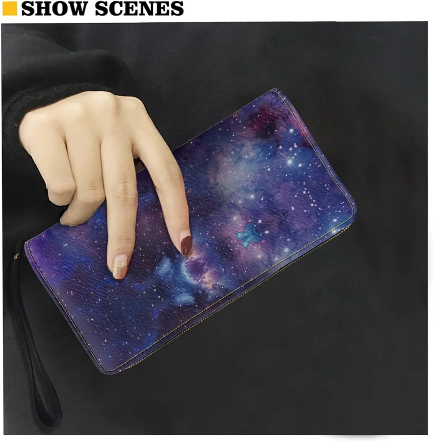 Small Wallet 2Pcs, Leather Shoulder Bags & Wallet with Hand Strap Set of 2 Lightweight for Travel & Shopping