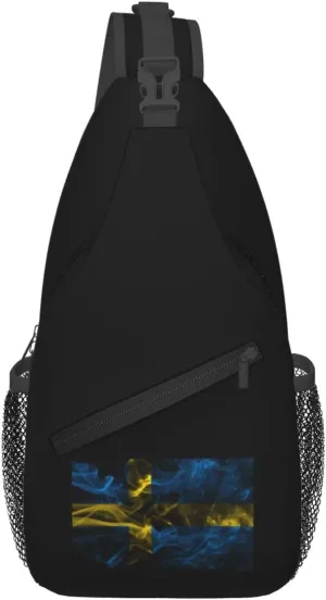 Smoke Style Flag Of Sweden Crossbody Bags For Women Men Chest Backpack Gym Shoulder Bag Travel Outdoor Sports Casual Crossbody Bags