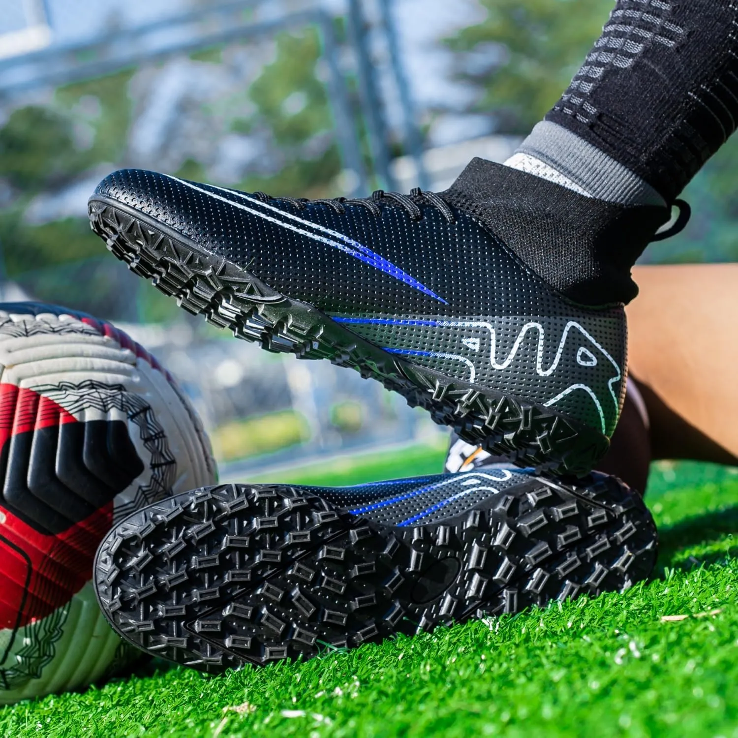 Soccer Cleats for Kids Turf Soccer Shoes Indoor Boys Girls Football Shoes Youth TF AG Artificial Ground Trainning Athletic Sneakers Outdoor