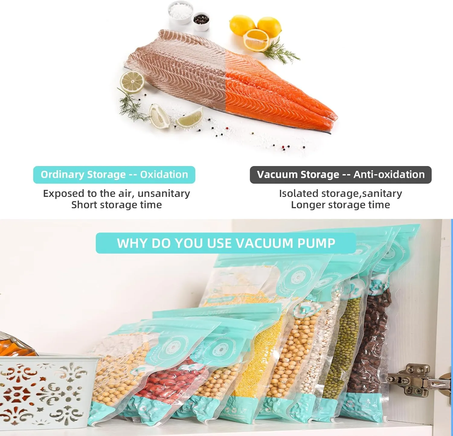 Sous Vide Bags Reusable, Vacuum Food Storage Bags 20 pcs (11.8*13.4in) Comes with 6 Sealing Sliders Thicken PA&PE material Double zipper Long-lasting freshness bag for Cooking, Food Storage XL 20pcs