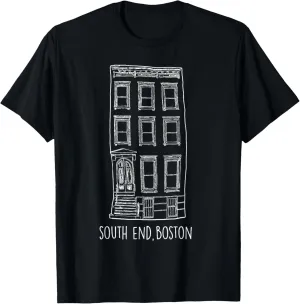South End Boston Brownstone Neighborhood Design T-Shirt