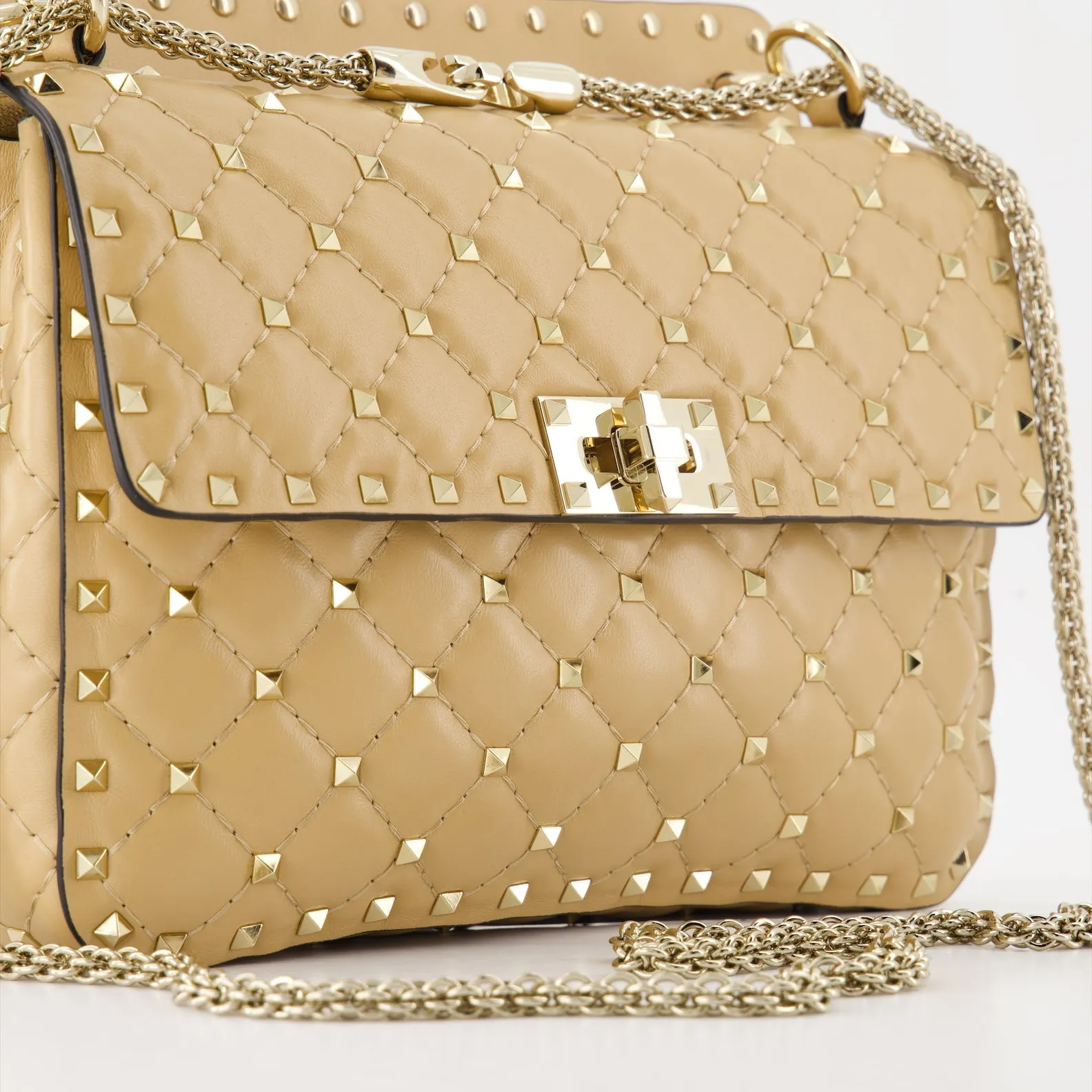 Spike Nappa Leather Handbag