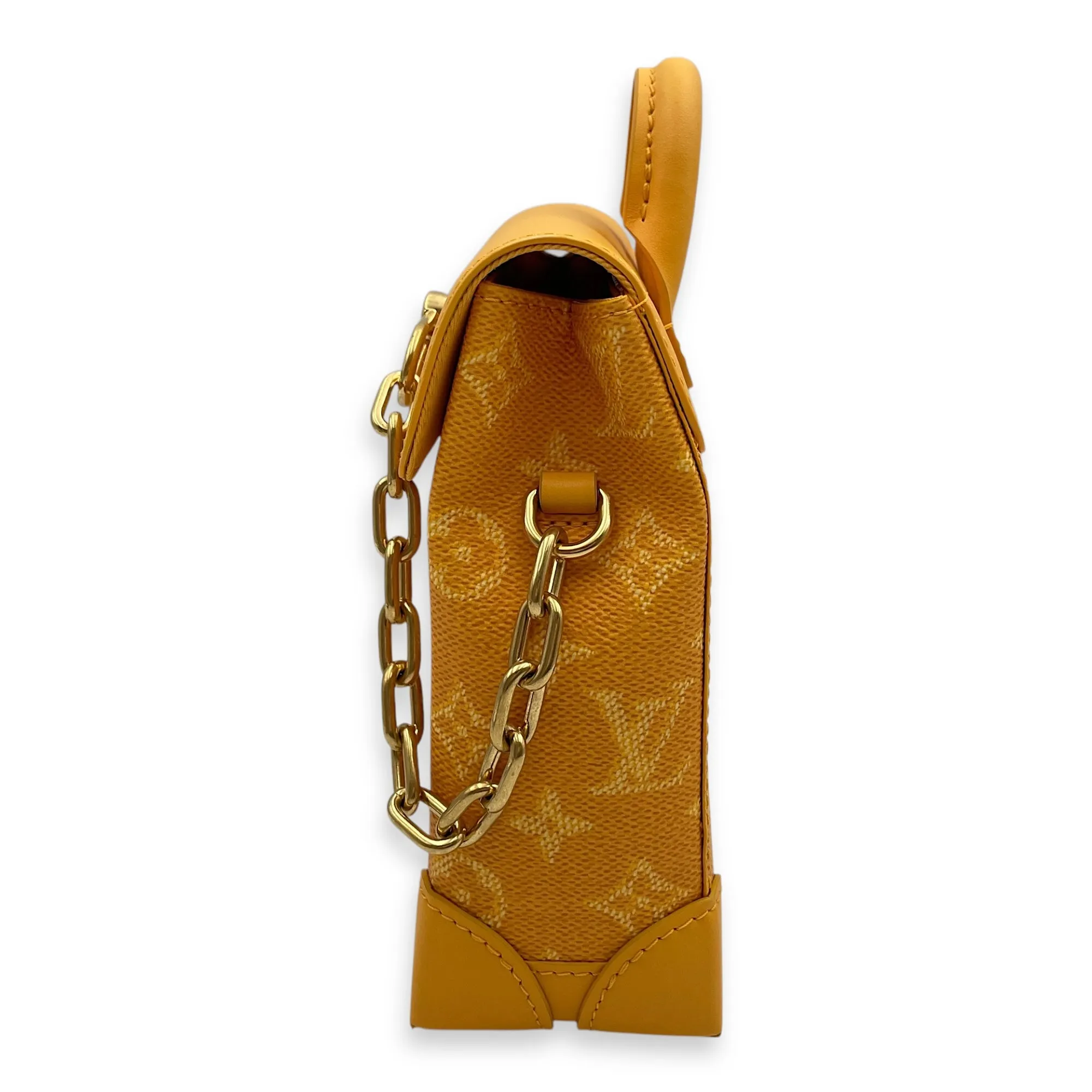 Steamer - Marque LV Deposee Nano Yellow Crossbody Bag in Canvas, Calf, Gold hardware