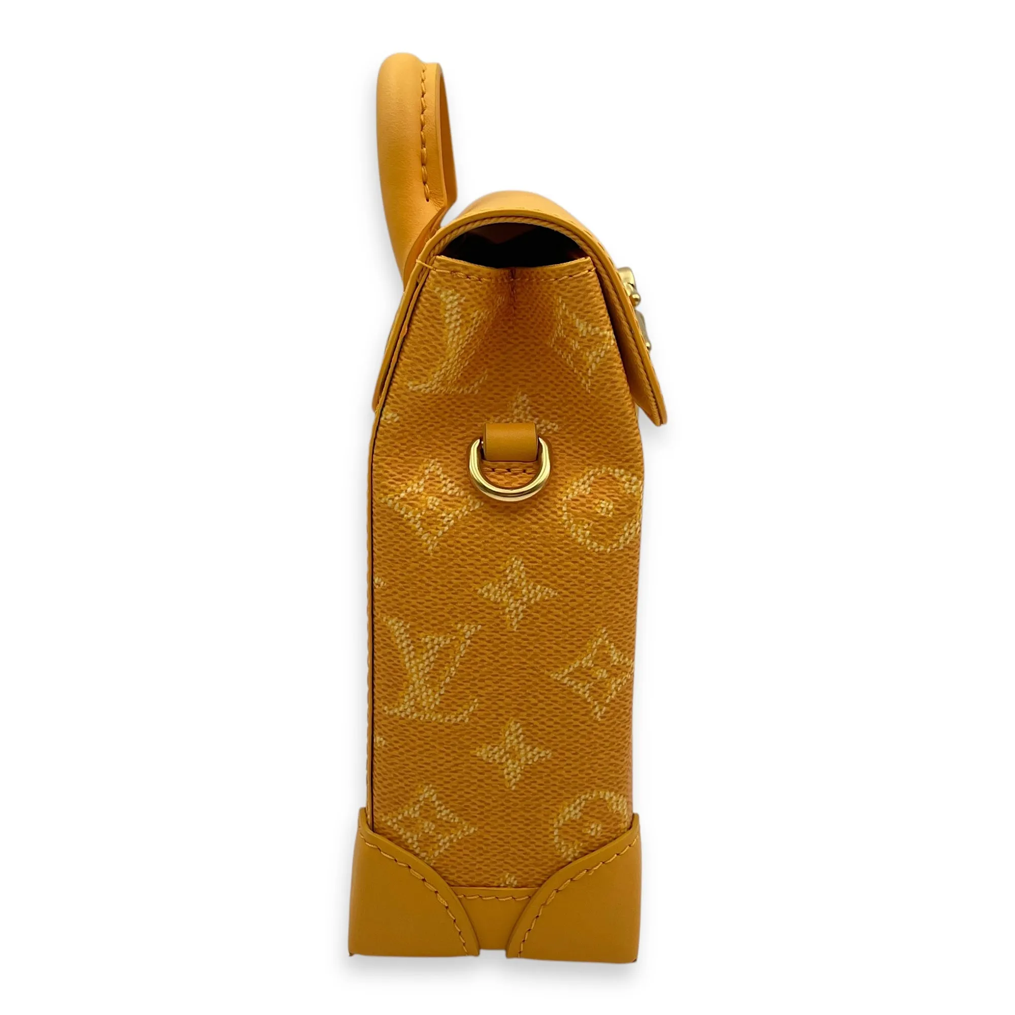 Steamer - Marque LV Deposee Nano Yellow Crossbody Bag in Canvas, Calf, Gold hardware