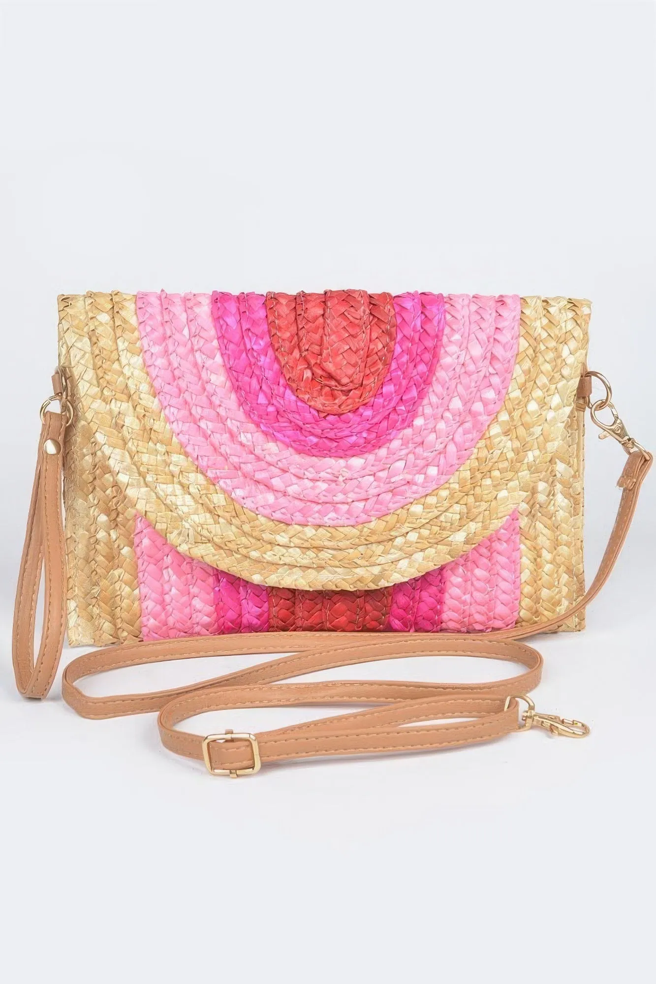 Straw Coloful Envelope Clutch
