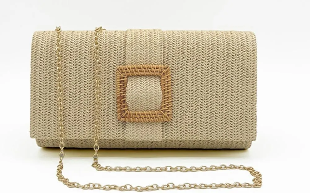 Straw Evening Purses for Women Summer Boho Clutch Bag Woven Straw Envelope Handbag for Party Beach 2025