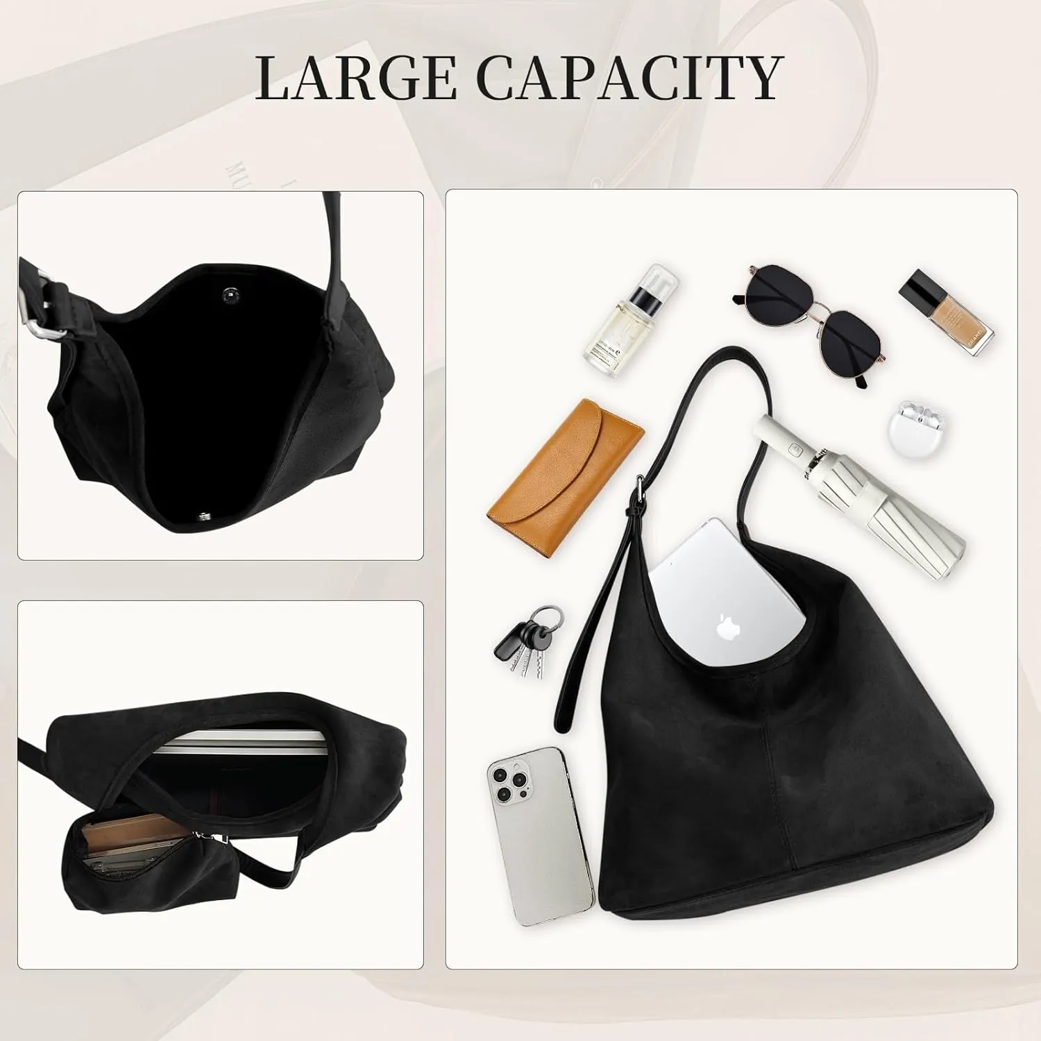 Suede Bags for Women Brown Suede Purses Suede Tote Handbag Slouchy Shoulder Bag Retro Crossbody Hobo Bag 2025