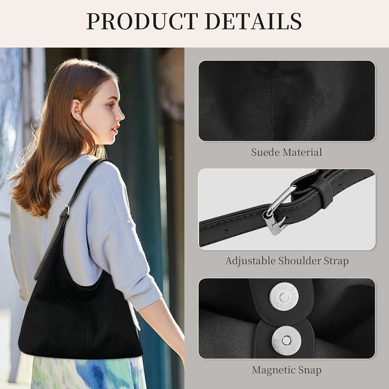 Suede Bags for Women Brown Suede Purses Suede Tote Handbag Slouchy Shoulder Bag Retro Crossbody Hobo Bag 2025