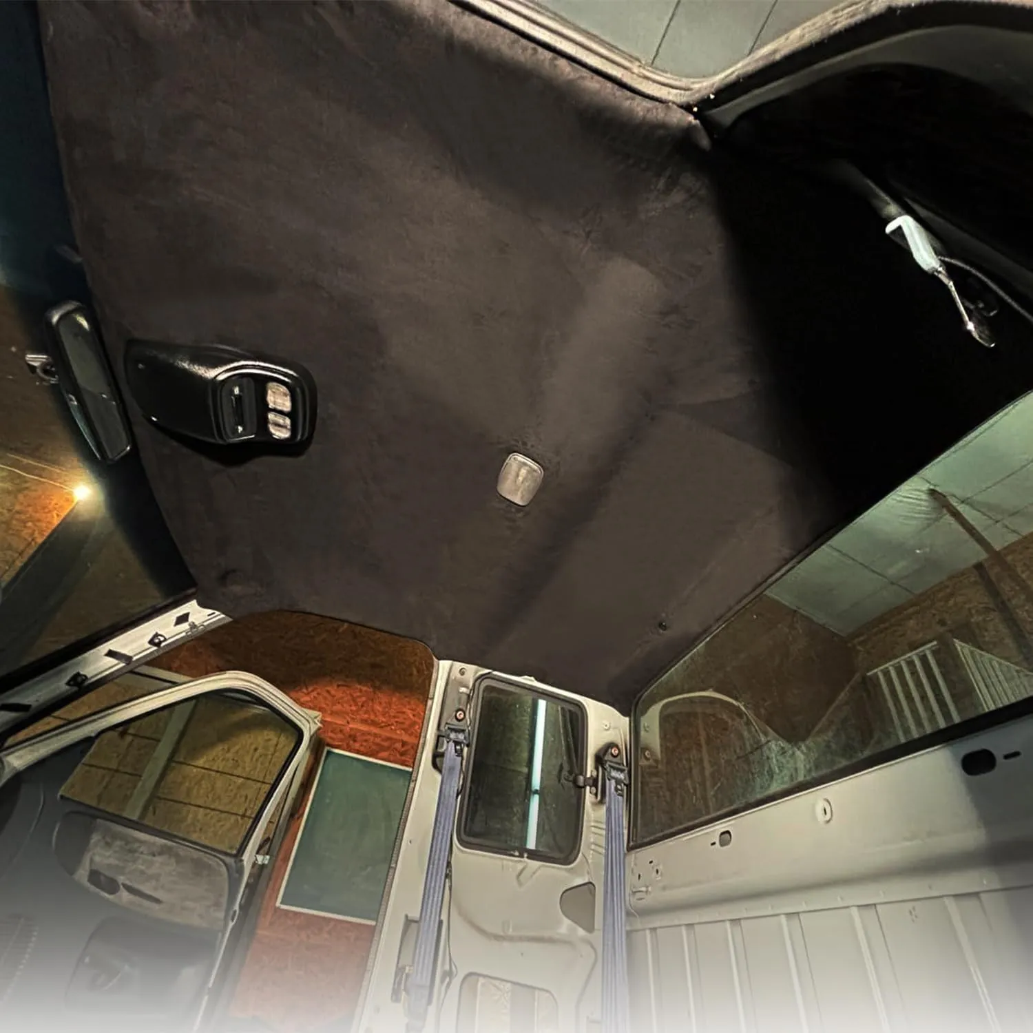 Suede Headliner Fabric with Foam Backing - Black Suede Headliner wrap Interior Material for Car/Truck/SUV/RV Roof, Home Repair/DIY Headliner Material Automotive Headliner Fabric (Black, 96"×60“)