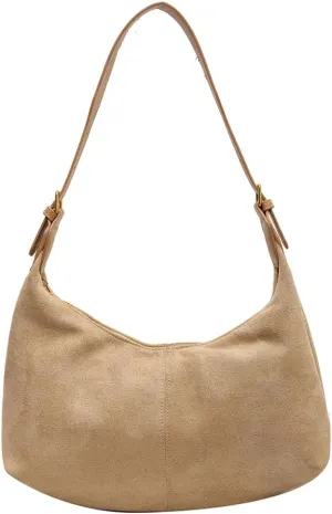 Suede Shoulder Bag Crescent Suede Purse for Women Brown Suede Handbags 2024 Fall Purse Stylish Suede Crossbody Bag