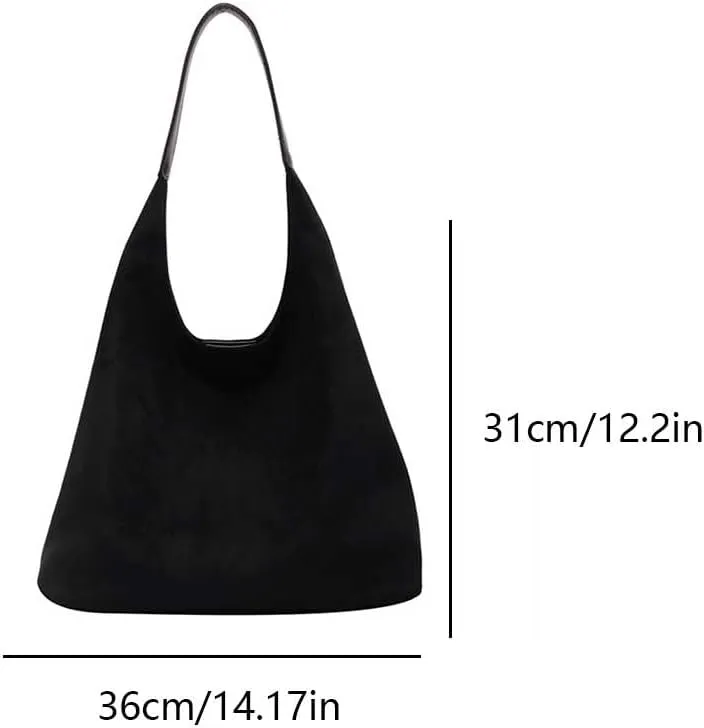 Suede Tote Bag for Women Work, Suede Hobo Bags, Vintage Top Handle Bag, Leather Tote Bag, Suede Slouchy Bag