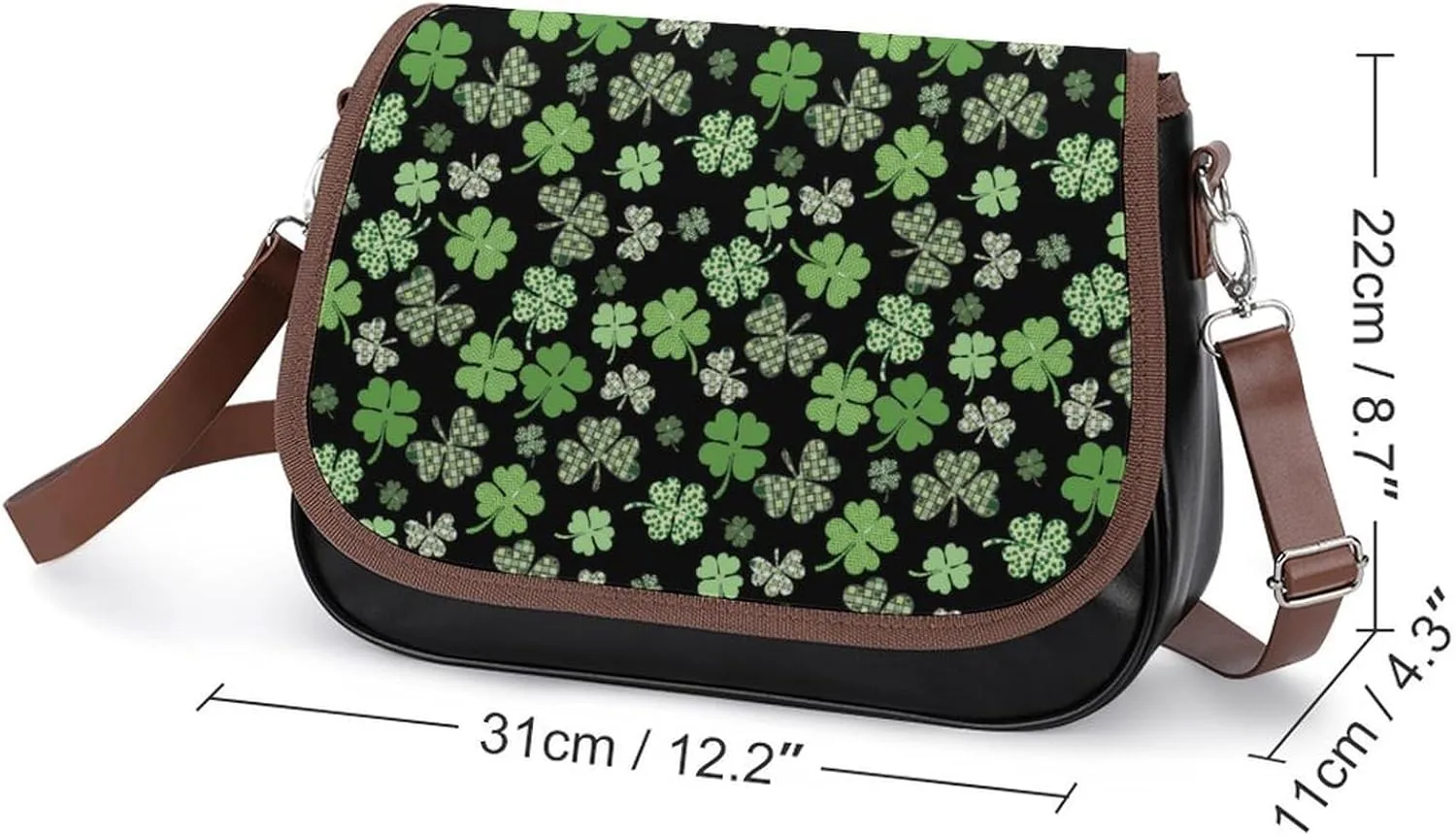 Sunflower Pattern Leather Shoulder Bag with Detachable Shoulder Strap Versatile for Daily Use