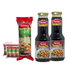 Sunlee Mung Bean Vermicelli (40 g x 10 bags) [Pack of 2]   Sunlee Thai Fried Noodle Sauce 10.14 fl oz (Pad See Ew Sauce) [2 Bottles] Set