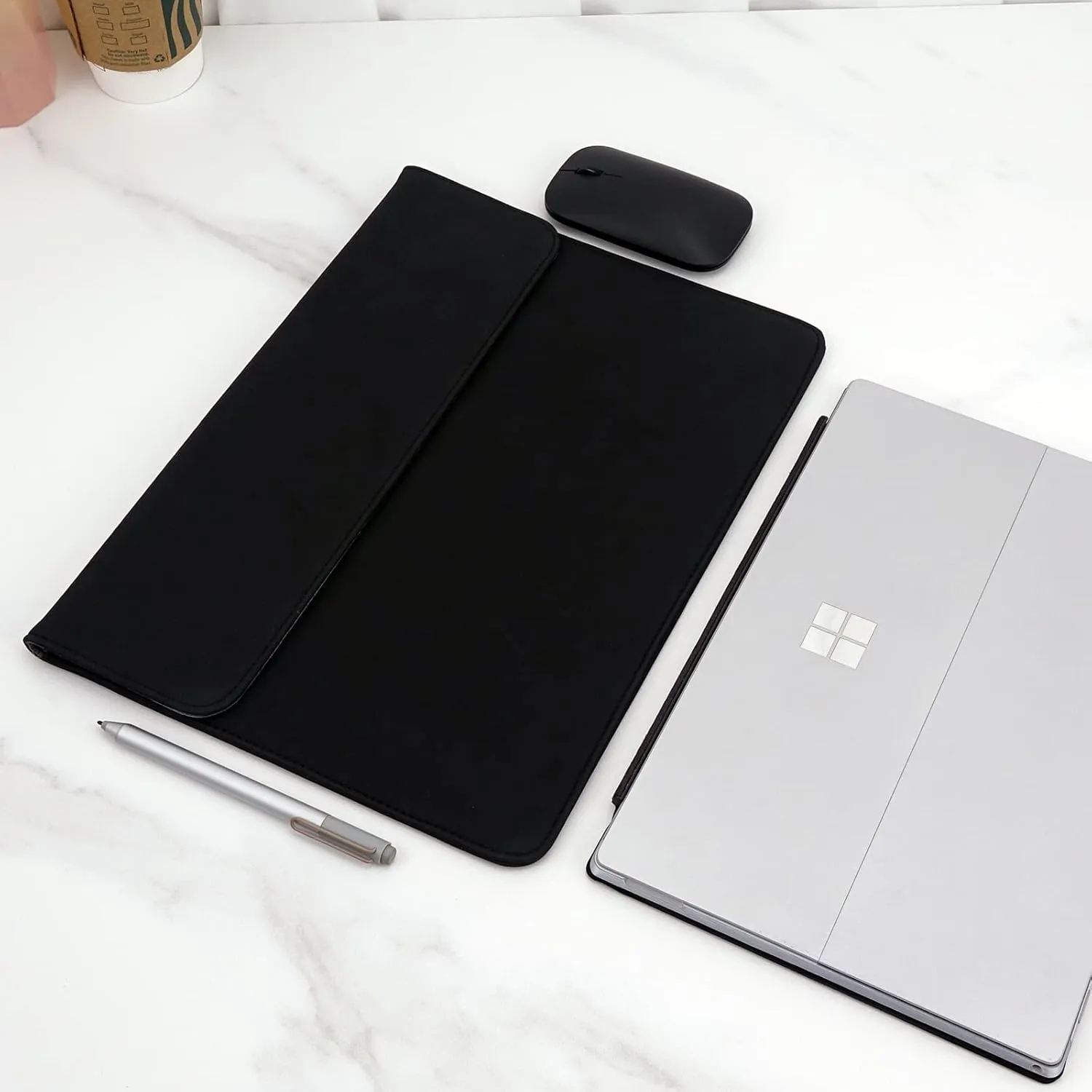 Surface Pro 11th/10/9/8/7/6/5/4/Pro X Sleeve case, for Microsoft 12.3-13 Inch Tablet Waterproof Ultrathin Carrying Cover Bag (Black)
