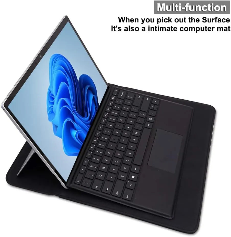 Surface Pro 11th/10/9/8/7/6/5/4/Pro X Sleeve case, for Microsoft 12.3-13 Inch Tablet Waterproof Ultrathin Carrying Cover Bag (Black)