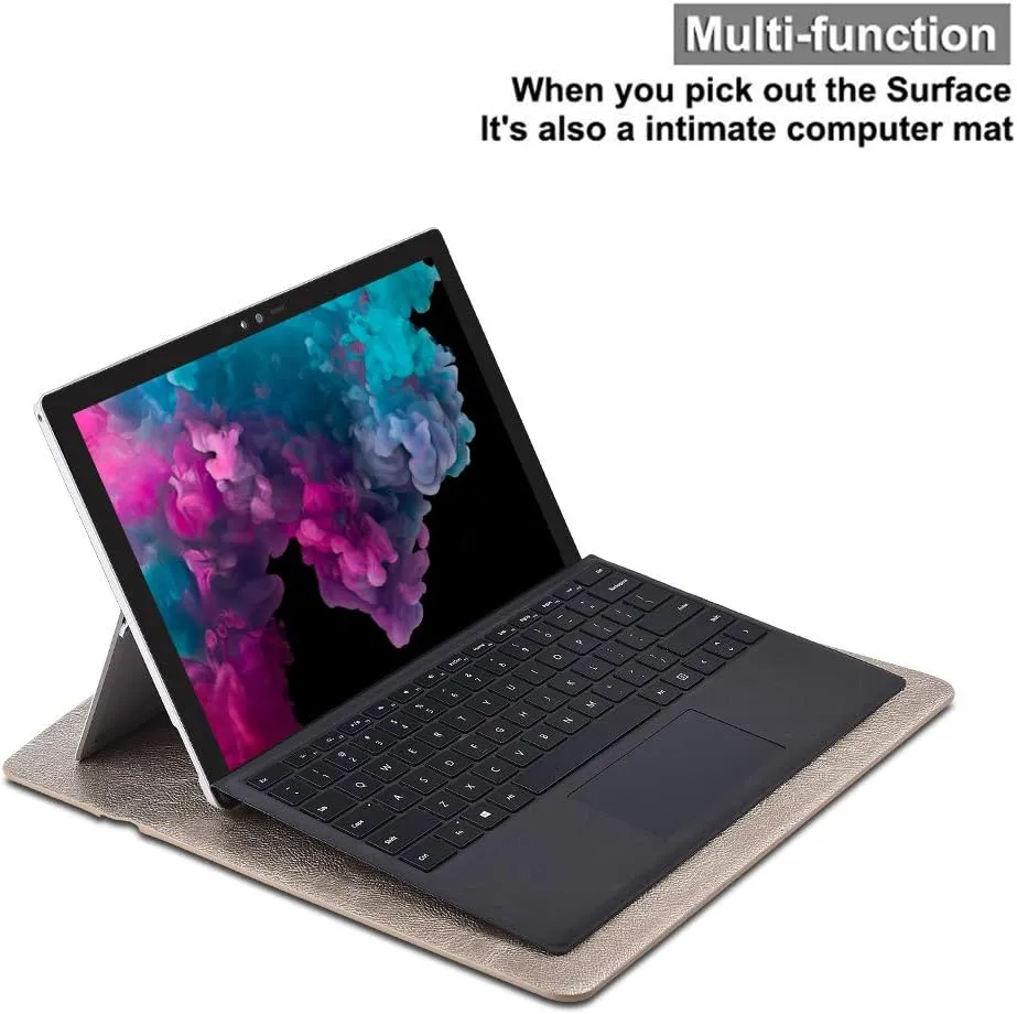 Surface Pro 11th/10/9/8/7/6/5/4/Pro X Sleeve case, for Microsoft 12.3-13 Inch Tablet Waterproof Ultrathin Carrying Cover with Small Bag (Pale Gold)