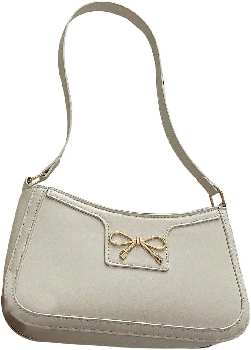 SweatyRocks Women's Bow Top Handle Clutch Purses PU Leather Underarm Shoulder Bags
