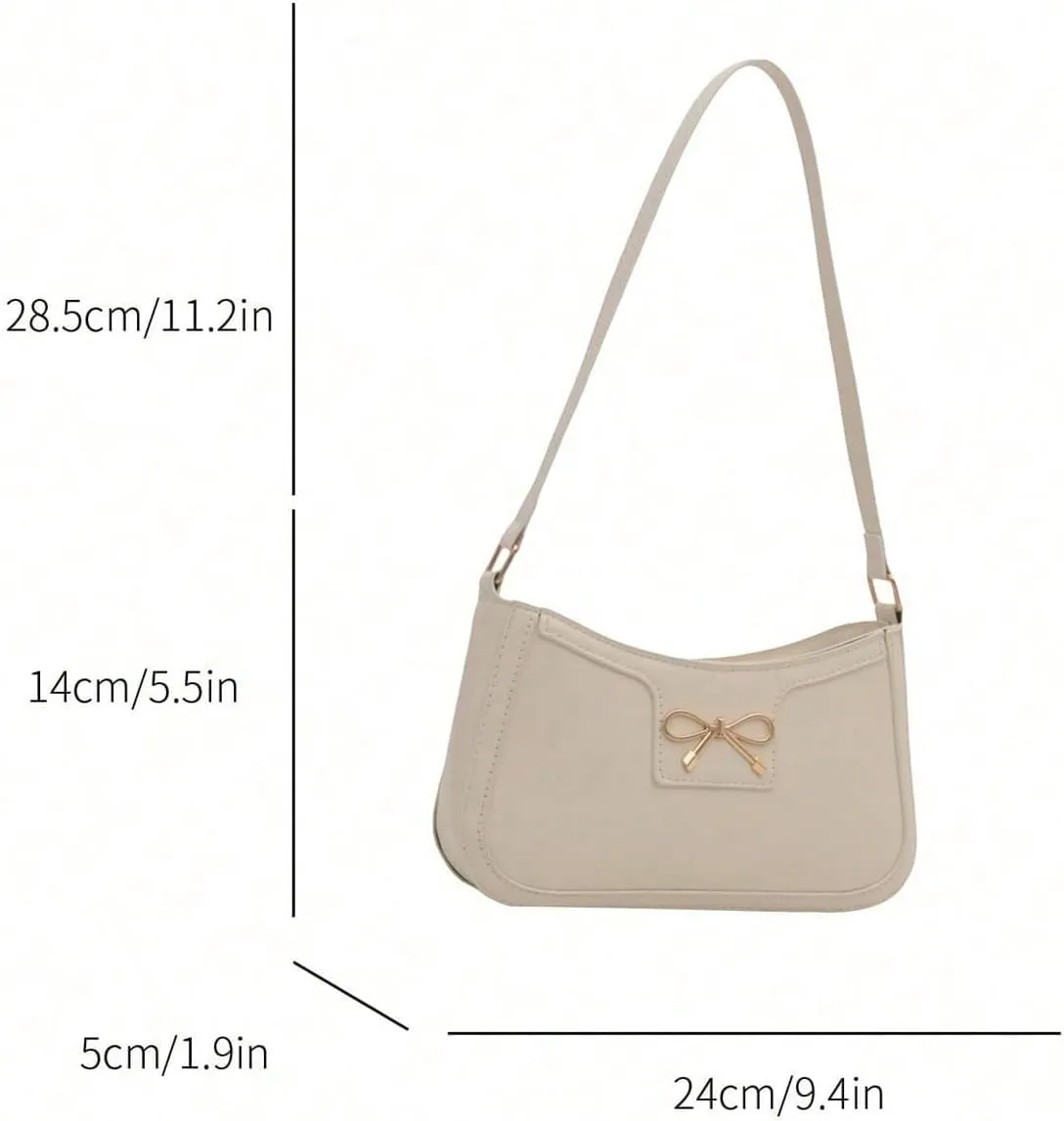 SweatyRocks Women's Bow Top Handle Clutch Purses PU Leather Underarm Shoulder Bags