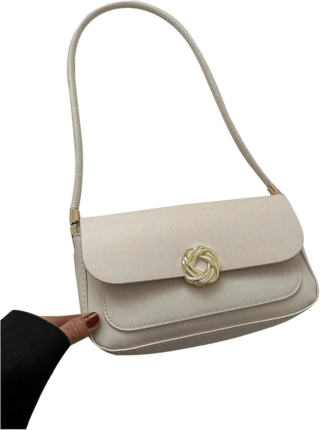 SweatyRocks Women's Retro Leather Flap Buckle Square Shoulder Bag Top Handle Small Clutch Purses