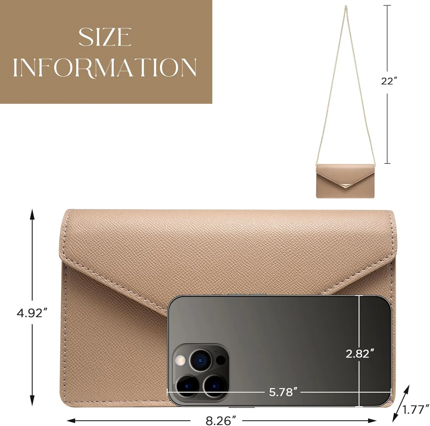 SWEETV Classic Envelope Clutch Purses for Women Elegant PU Leather Handbags for Evening, Weddings, Parties, and Formal Events