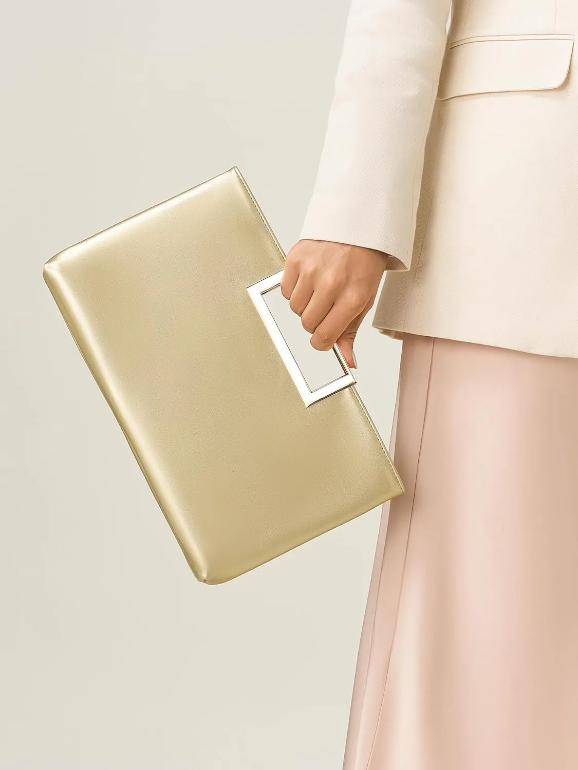 SWEETV Clutch Purses for Women Evening Formal, Fashion PU Leather Purse for Prom, Cocktail, and Wedding,Nina