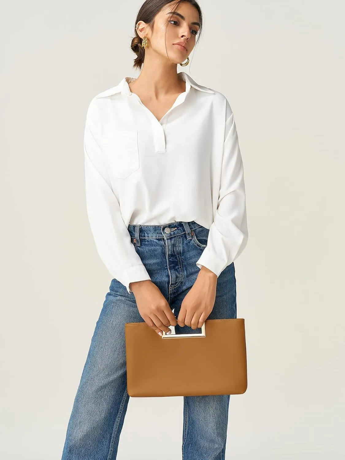 SWEETV Clutch Purses for Women Evening Formal, Fashion PU Leather Purse for Prom, Cocktail, and Wedding,Nina