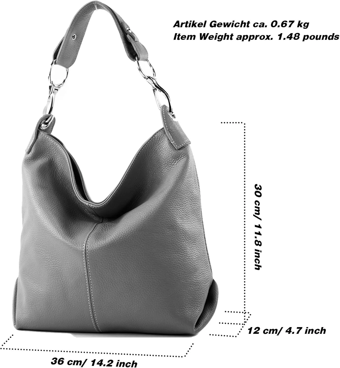 T168 - ital shoulder bag made of leather