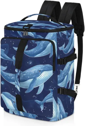 Tactical Sports Duffle Bag for Travel Waterproof Gym Bag with Shoe Compartment 48L Carry On Luggage for Men & Women 3-in-1 Durable Travel Luggage Animal Ocean Whale