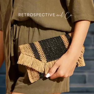 Tala rattan envelope bag [natural/black]