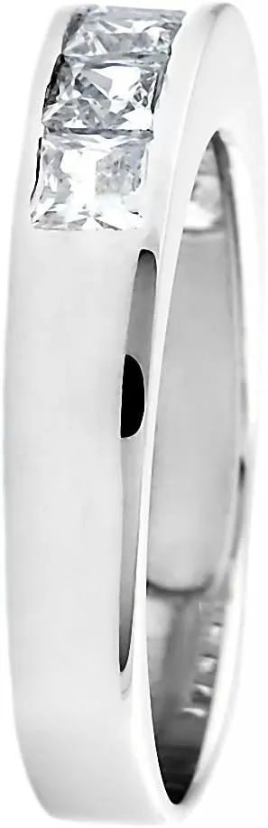 Tallia B: 3.4ct Princess-cut Ice on Fire CZ Semi Eternity Wedding Band Ring 925 Silver, 3147