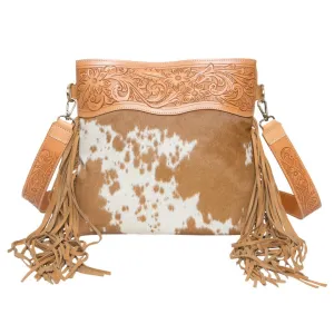 The Design Edge Tooling Leather Medium Sling Cowhide Bag