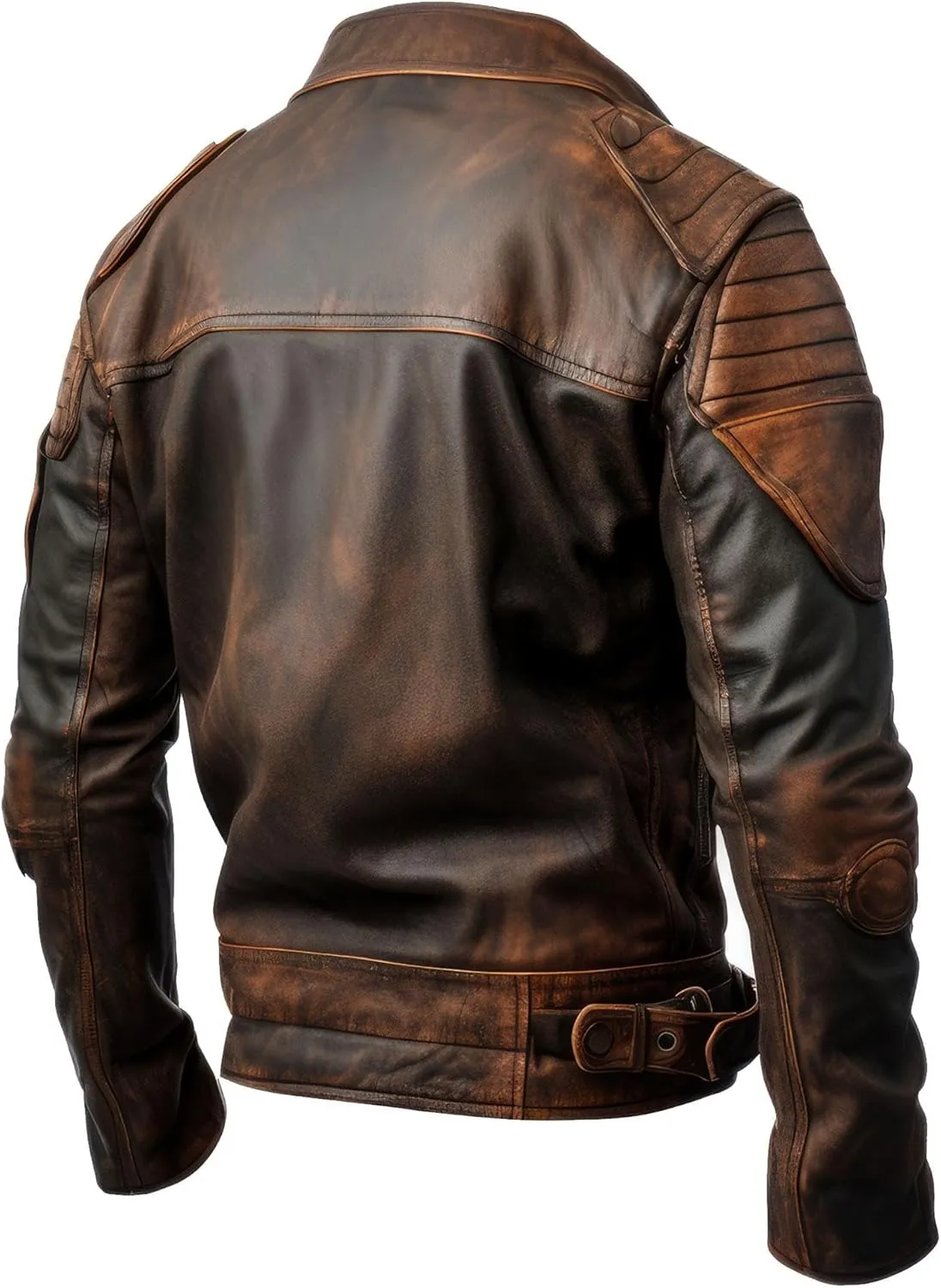 The Next Mens Aviation Genuine Leather Jacket with Military Lapel Zipper Pockets Pilot Vintage Leather Jackets