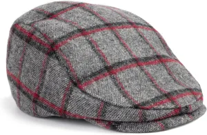 The Original Boston Scally Cap - Plaid Newsboy Flat Cap - Single Panel Cotton Fitted Hat for Men