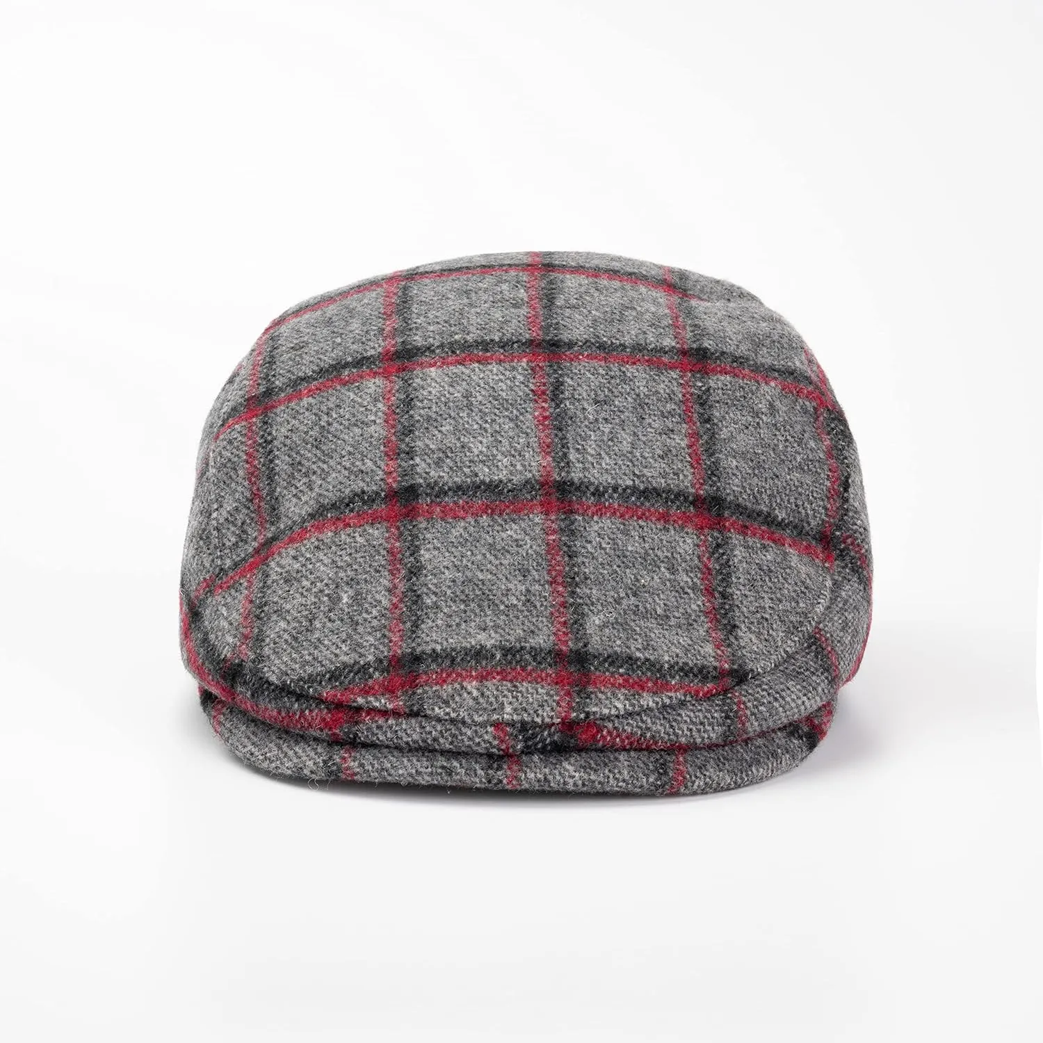 The Original Boston Scally Cap - Plaid Newsboy Flat Cap - Single Panel Cotton Fitted Hat for Men