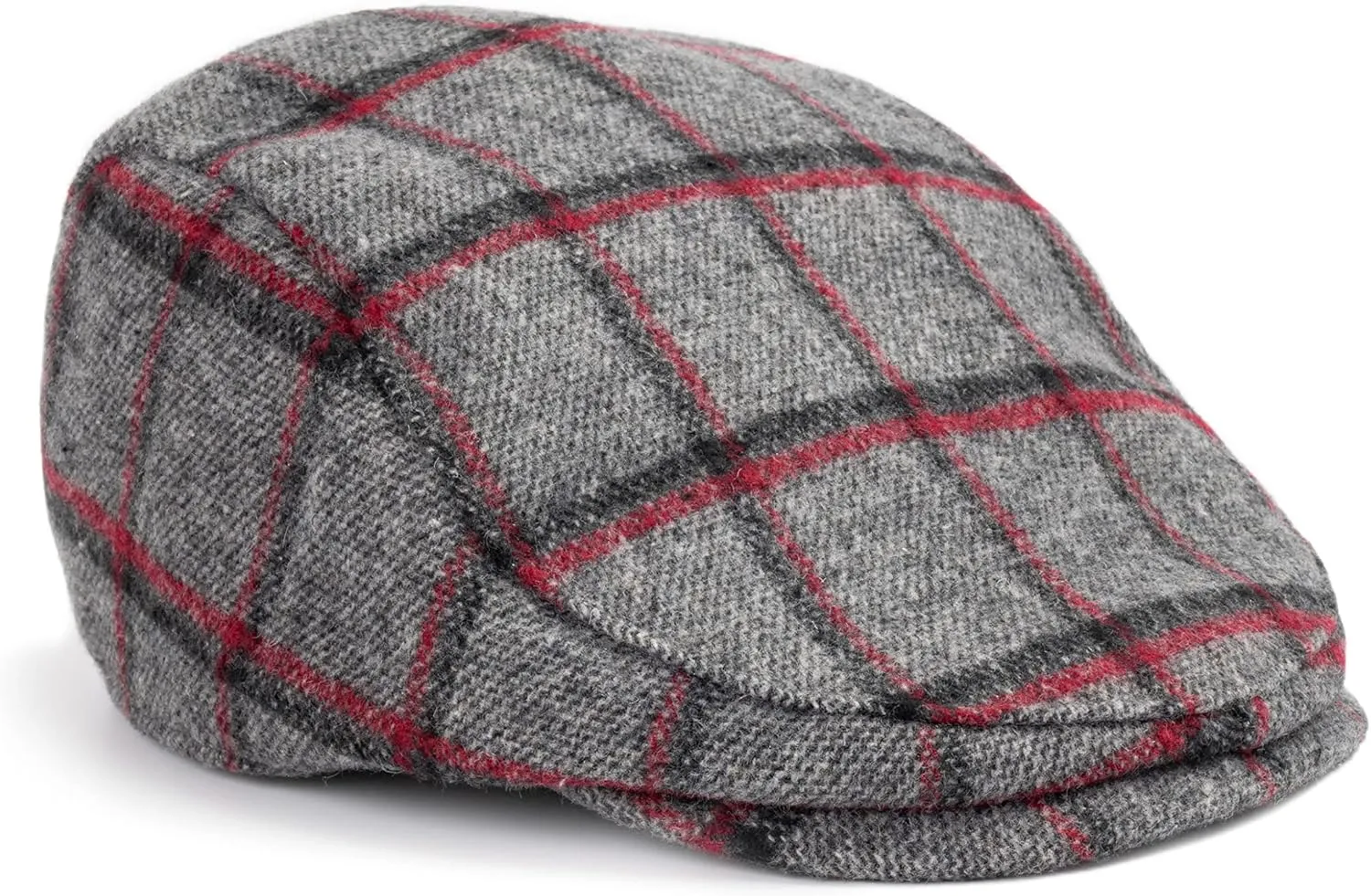 The Original Boston Scally Cap - Plaid Newsboy Flat Cap - Single Panel Cotton Fitted Hat for Men