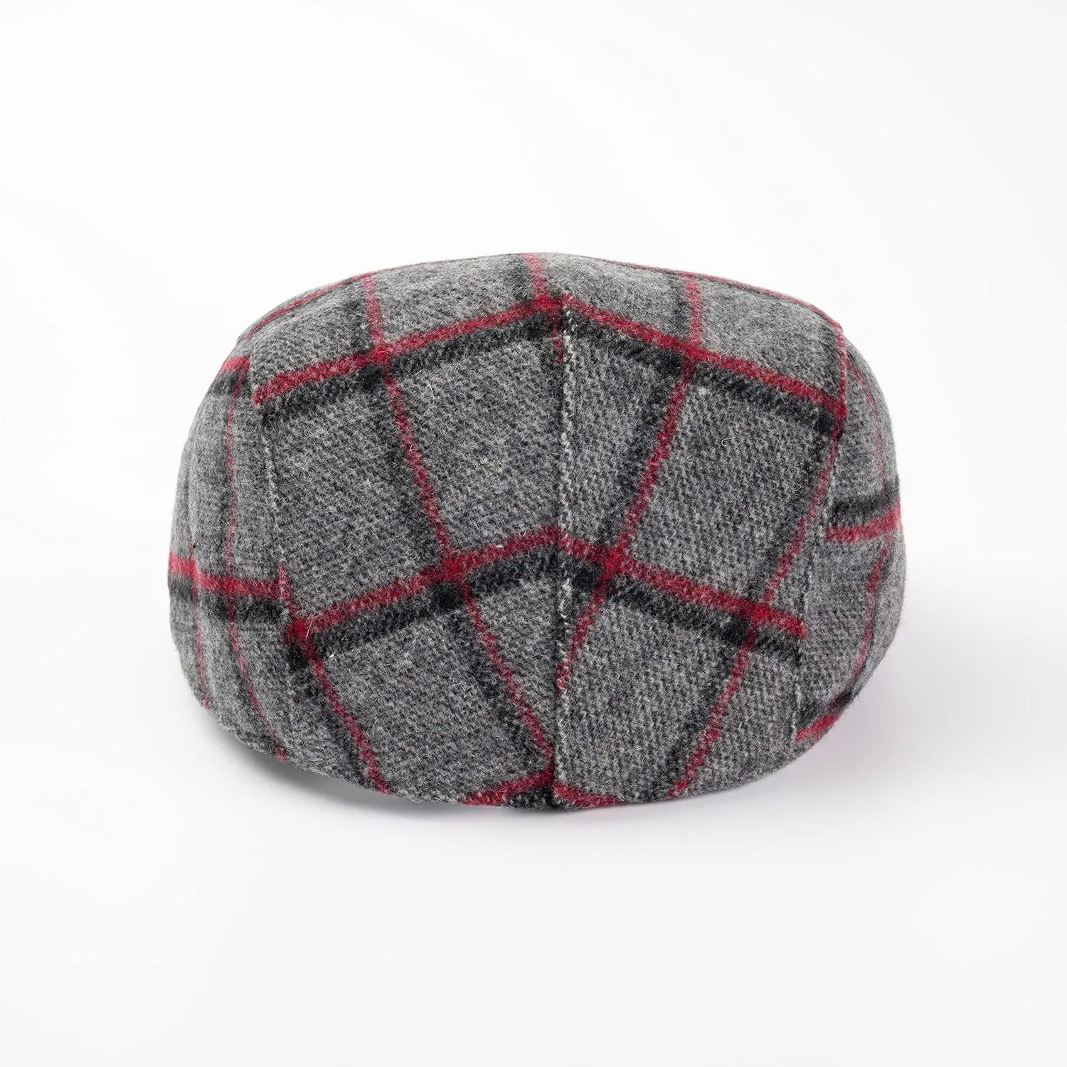 The Original Boston Scally Cap - Plaid Newsboy Flat Cap - Single Panel Cotton Fitted Hat for Men