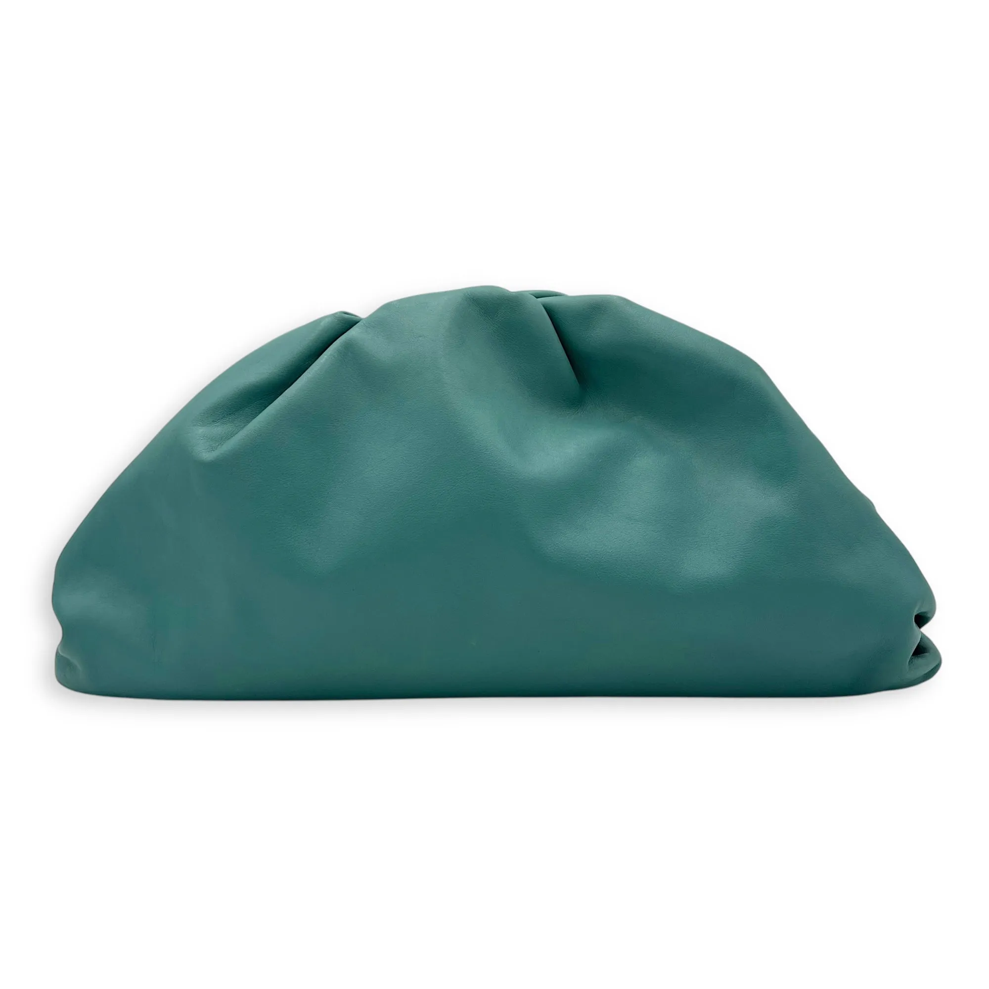 The Pouch Blue Clutch in Calfskin, Silver hardware