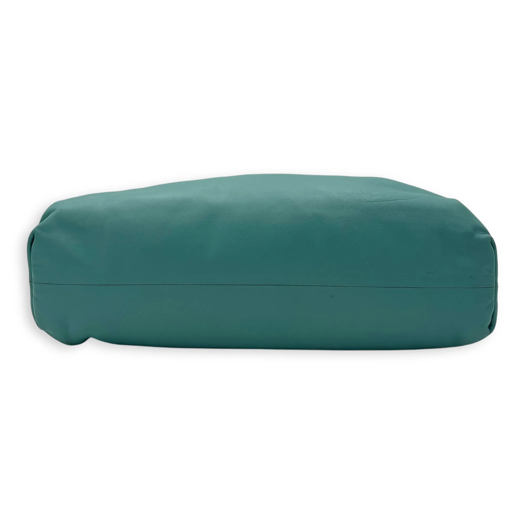 The Pouch Blue Clutch in Calfskin, Silver hardware