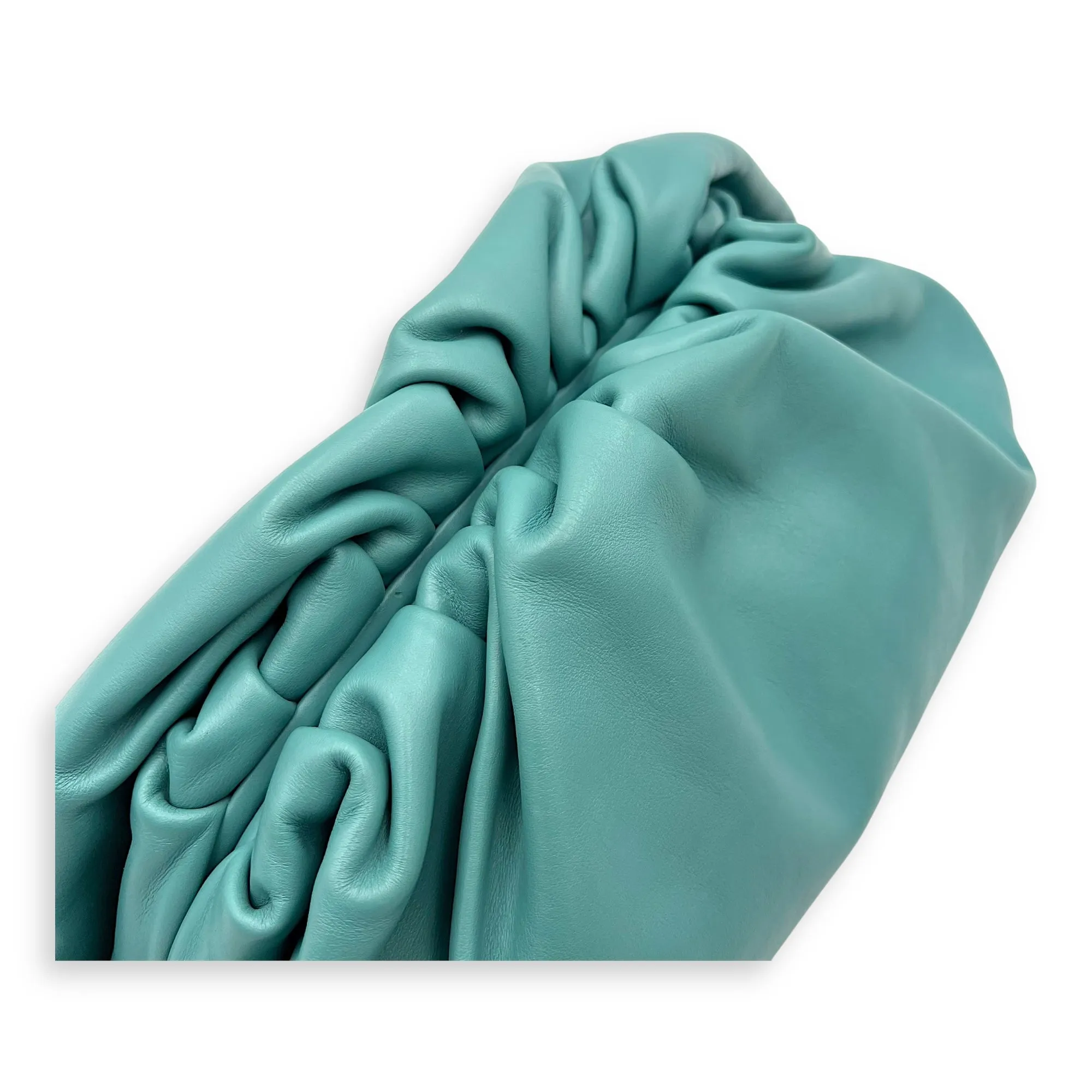 The Pouch Blue Clutch in Calfskin, Silver hardware