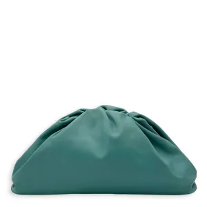 The Pouch Blue Clutch in Calfskin, Silver hardware