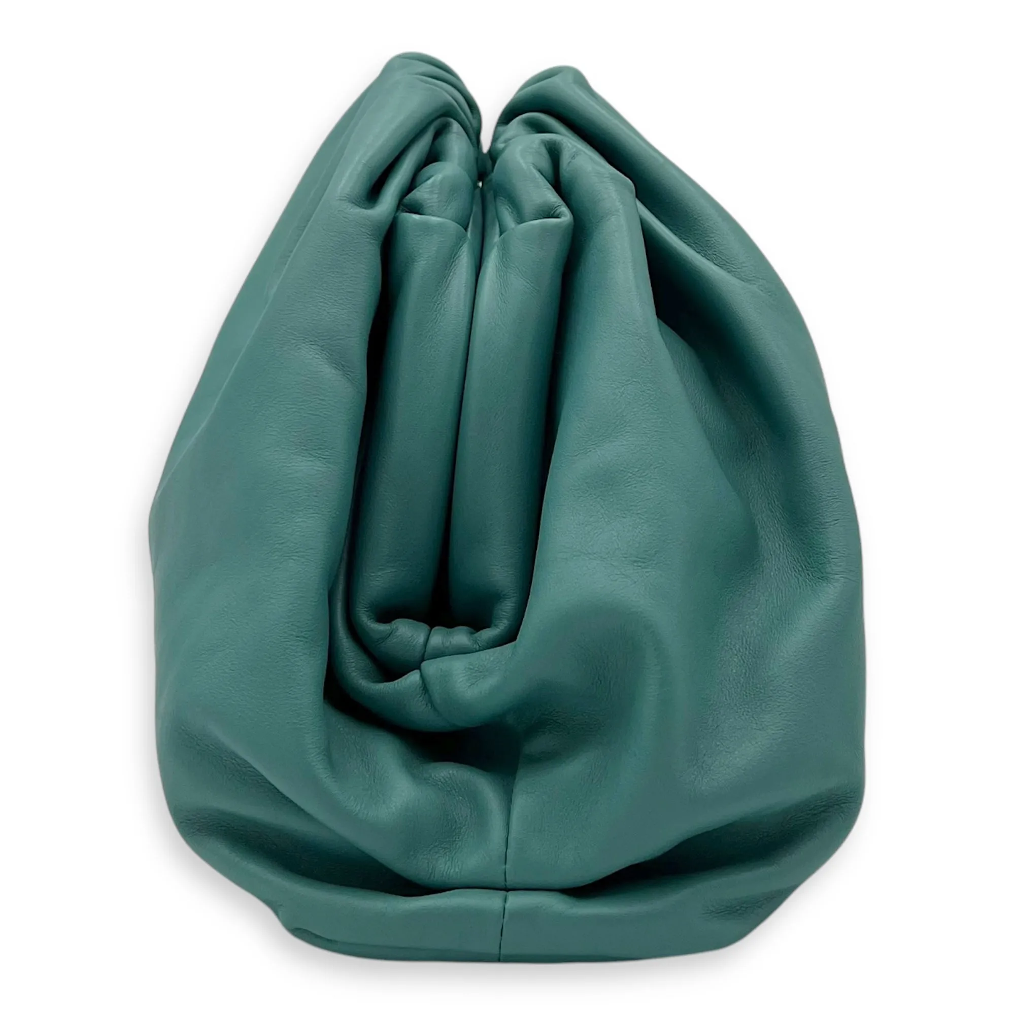 The Pouch Blue Clutch in Calfskin, Silver hardware